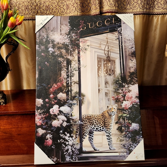 🔥Leopard Glitter Canvas Glamor Home Decor  Wall Art - Picture 1 of 7